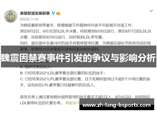 魏震因禁赛事件引发的争议与影响分析