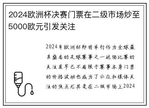 2024欧洲杯决赛门票在二级市场炒至5000欧元引发关注 2024欧洲杯决赛门票在二级市场炒至5000欧元引发关注